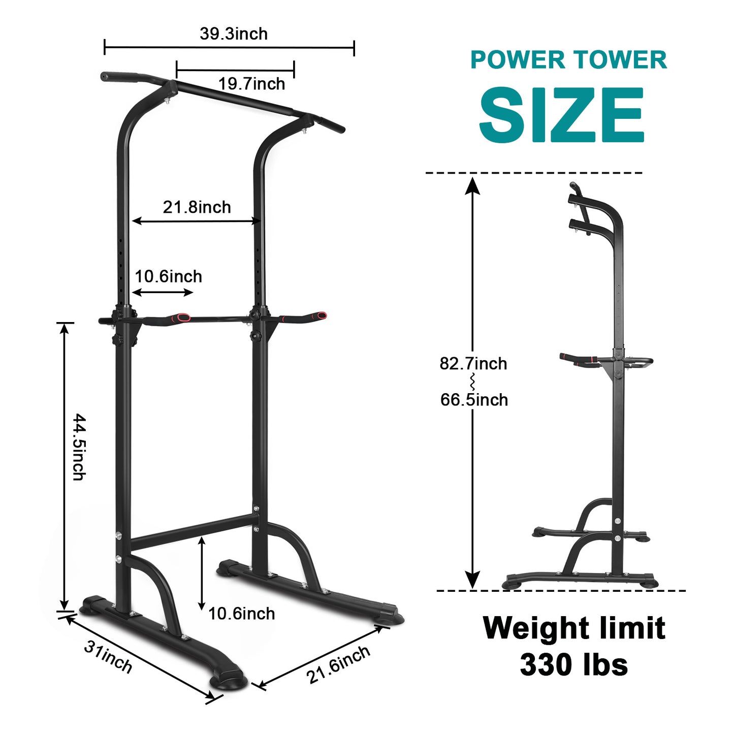 Power Tower Exercise Parallel Bar Pull-Up Bar - Below Twenty