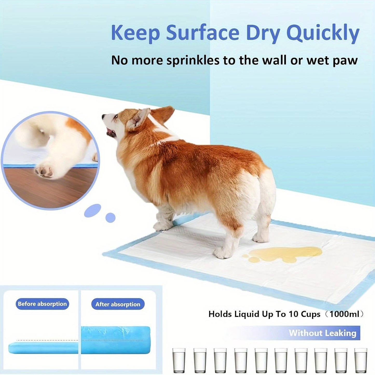 100 Count 24inch X 24inch Puppy Pee Pads For Dogs ,Baby Puppy Adults Bed Pads - Below Twenty