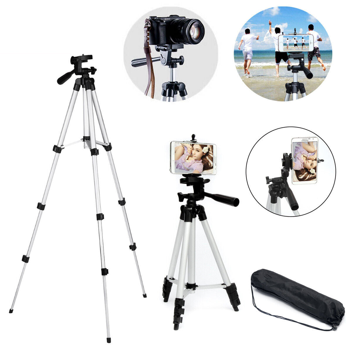 Professional Camera Tripod Stand Holder Mount For Cell Phone, Portable Tripod, Mobile Phone Live Stream Holder, Camera Tripod - Below Twenty