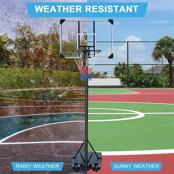 Basketball Stand, Suitable For Indoor And Outdoor Use, Adjustable From 5.6-7 Feet, 32 Inch Backboard With Wheels - Below Twenty