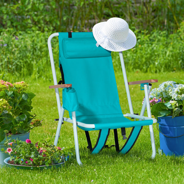 1pc 23x21.7x31.5in Mint Green Beach Chair - Below Twenty