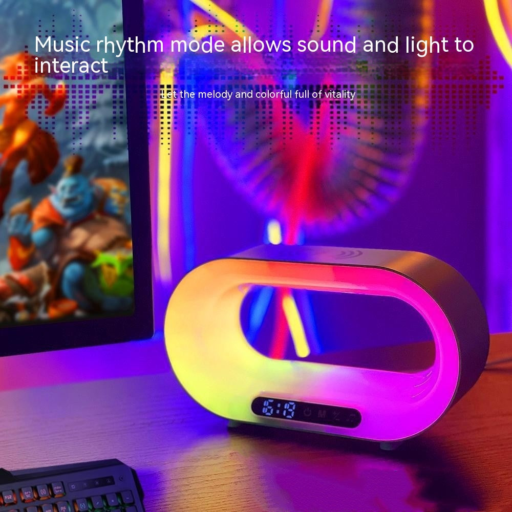 Multi-function 3 In 1 LED Night Light APP Control RGB Atmosphere Desk Lamp Smart Multifunctional Wireless Charger Alarm Clock - Below Twenty