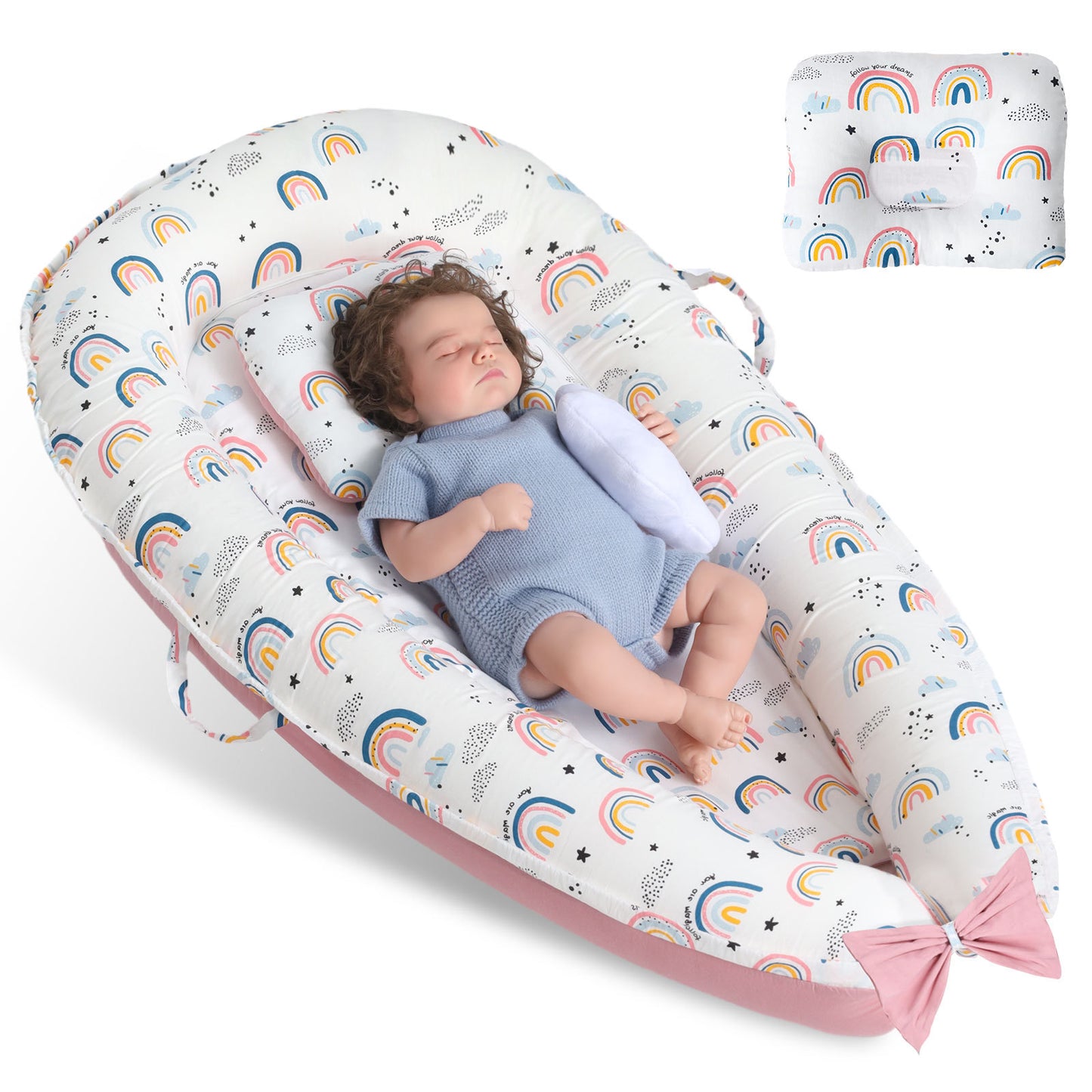 Baby's Crib pure Cotton Sleeve , High-grade Memory Foam, Inner Core, Detachable, Easy To Clean, Easy To Carry - Below Twenty