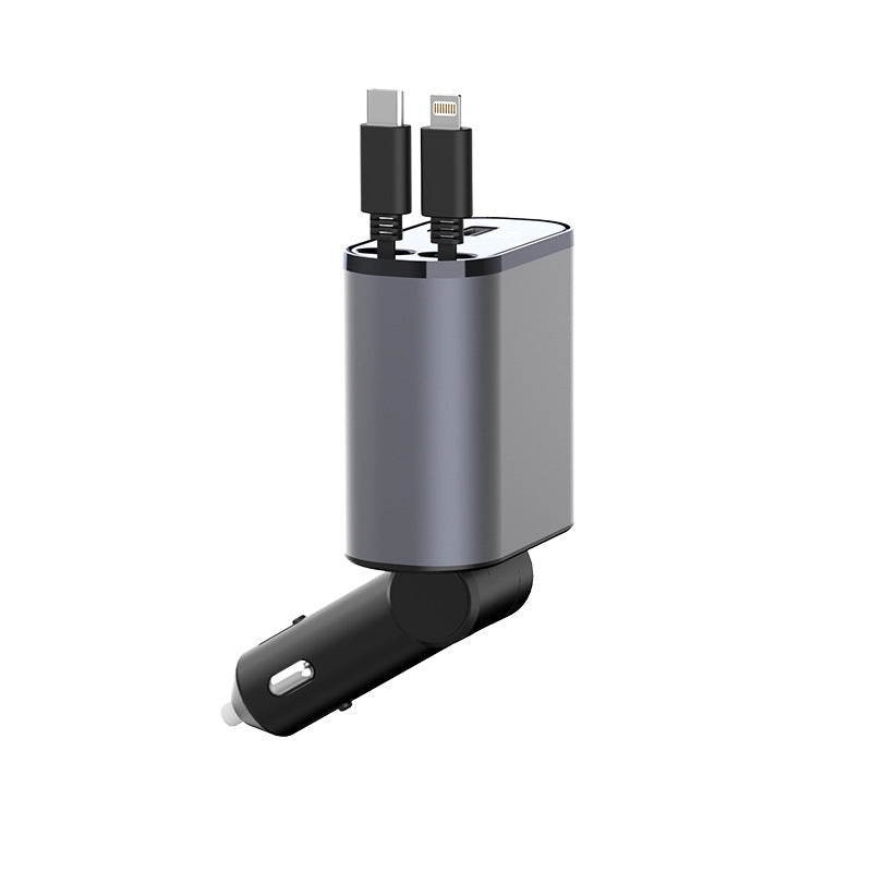 Metal Car Charger 100W Super Fast Charging Car Cigarette Lighter USB And TYPE-C Adapter - Below Twenty