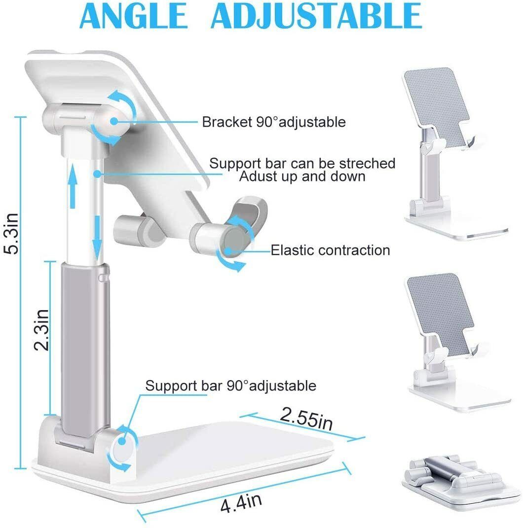 Cell Phone Stand Desktop Holder Tablet Stand Mount Mobile Phone Desktop Tablet Holder Table Cell Foldable Extend Support Desk Mobile Phone Holder Stand - Below Twenty