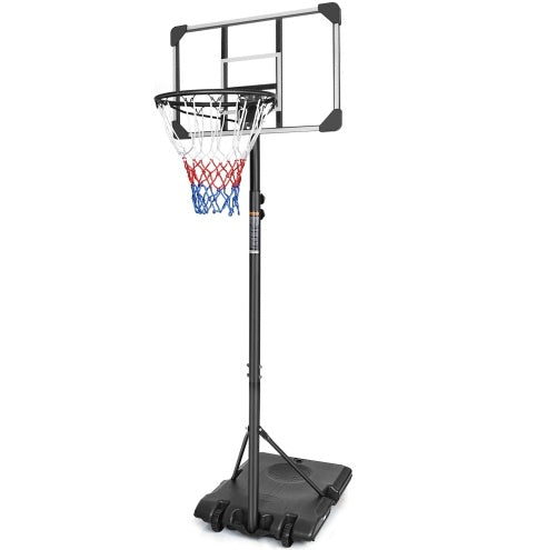 Portable Basketball Goal System With Stable Base And Wheels, Use For Indoor Outdoor Teenagers Youth Height Adjustable 5.6 To 7ft Basketball Hoop 28 Inch Backboard - Below Twenty