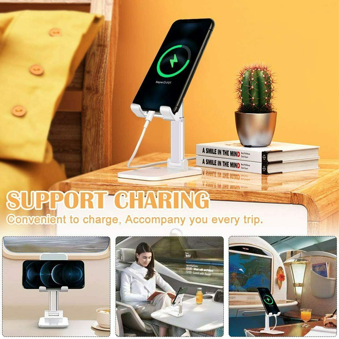 Cell Phone Stand Desktop Holder Tablet Stand Mount Mobile Phone Desktop Tablet Holder Table Cell Foldable Extend Support Desk Mobile Phone Holder Stand - Below Twenty