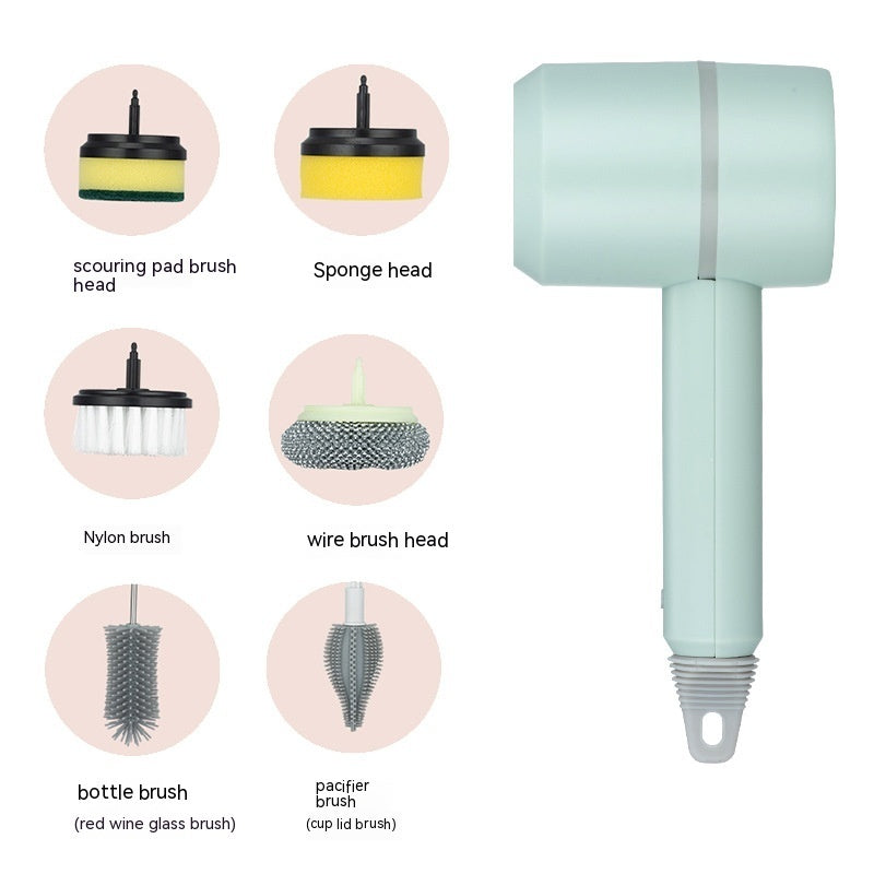 Electric Cleaning Brush Dishwashing Brush Automatic Wireless USB Rechargeable Professional Kitchen Bathtub Tile Cleaning Brushes - Below Twenty