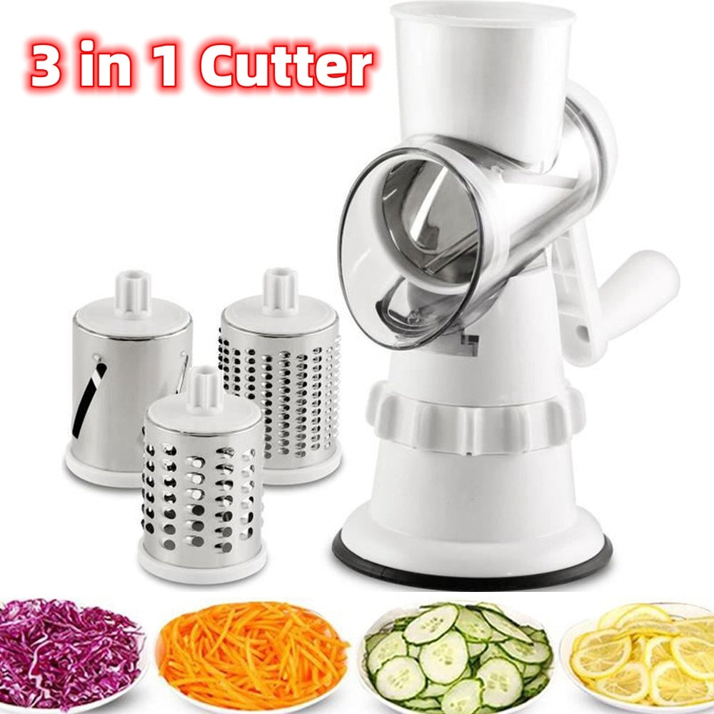 3 In 1 Vegetable Slicer Manual Kitchen Accessories Grater For Vegetable Cutter Round Chopper Mandolin Shredder Potato Home Kitchen Supplies Kitchen Gadgets - Below Twenty