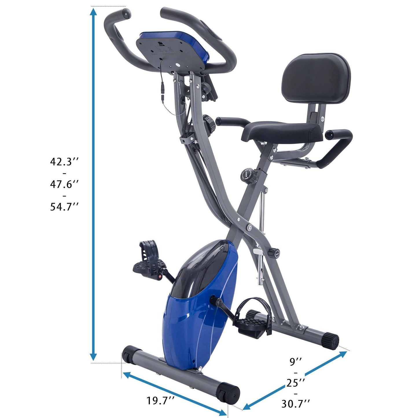 Folding Exercise Bike Fitness Upright Recumbent X-Bike Adjustable Resistance - Below Twenty