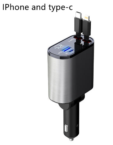 Metal Car Charger 100W Super Fast Charging Car Cigarette Lighter USB And TYPE-C Adapter - Below Twenty