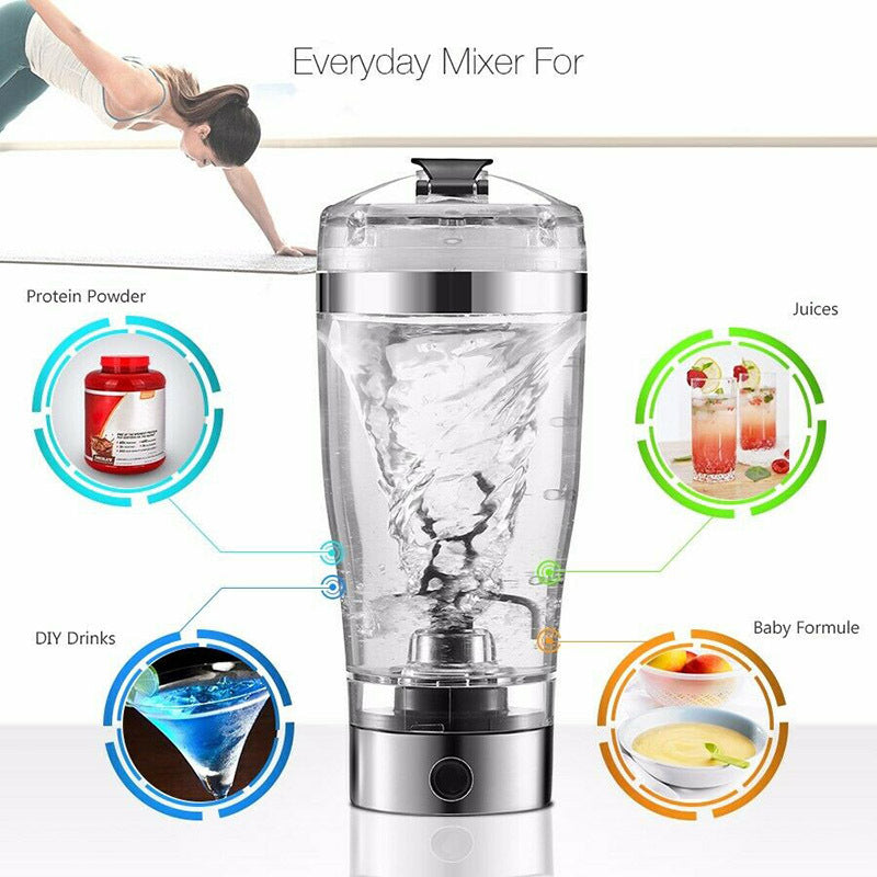 Electric Protein Shake Stirrer USB Shake Bottle Milk Coffee Blender Kettle Sports And Fitness Charging Electric Shaker Cup - Below Twenty