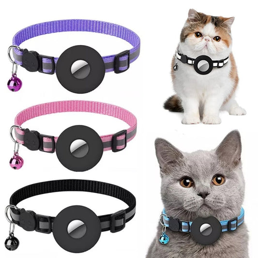 Reflective Collar Waterproof Holder Case For Airtag Air Tag Airtags Protective Cover Cat Dog Kitten Puppy Nylon Collar - Below Twenty