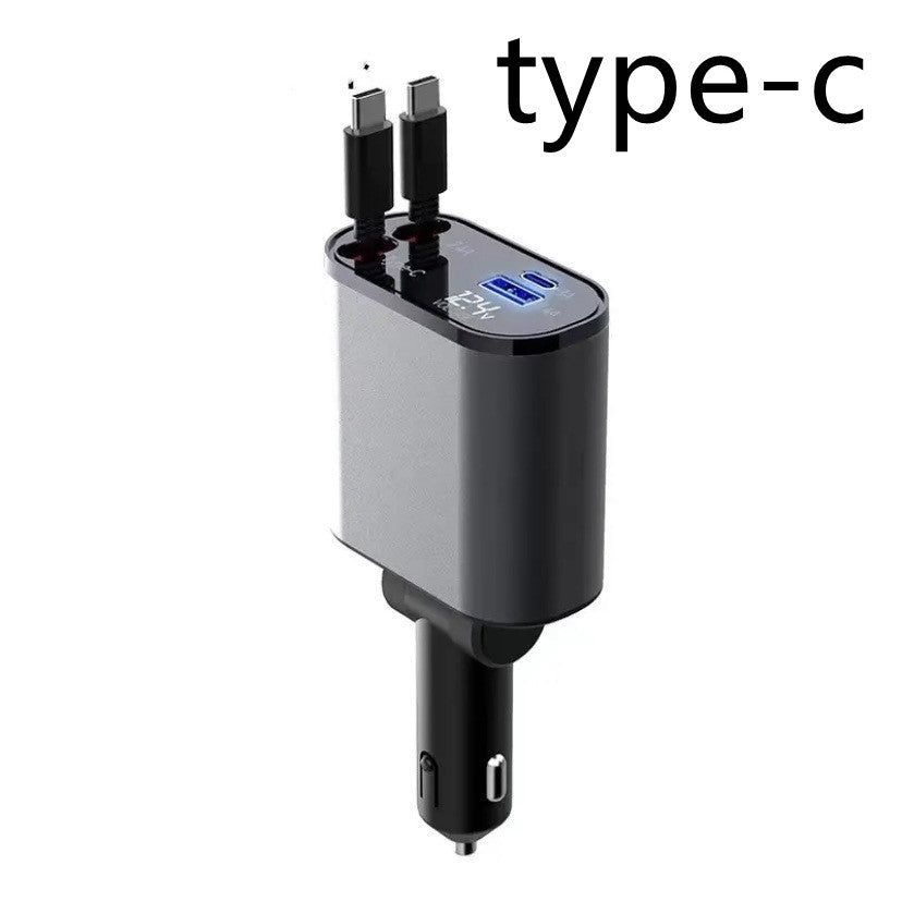 Metal Car Charger 100W Super Fast Charging Car Cigarette Lighter USB And TYPE-C Adapter - Below Twenty