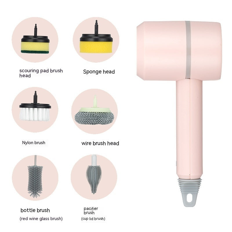 Electric Cleaning Brush Dishwashing Brush Automatic Wireless USB Rechargeable Professional Kitchen Bathtub Tile Cleaning Brushes - Below Twenty