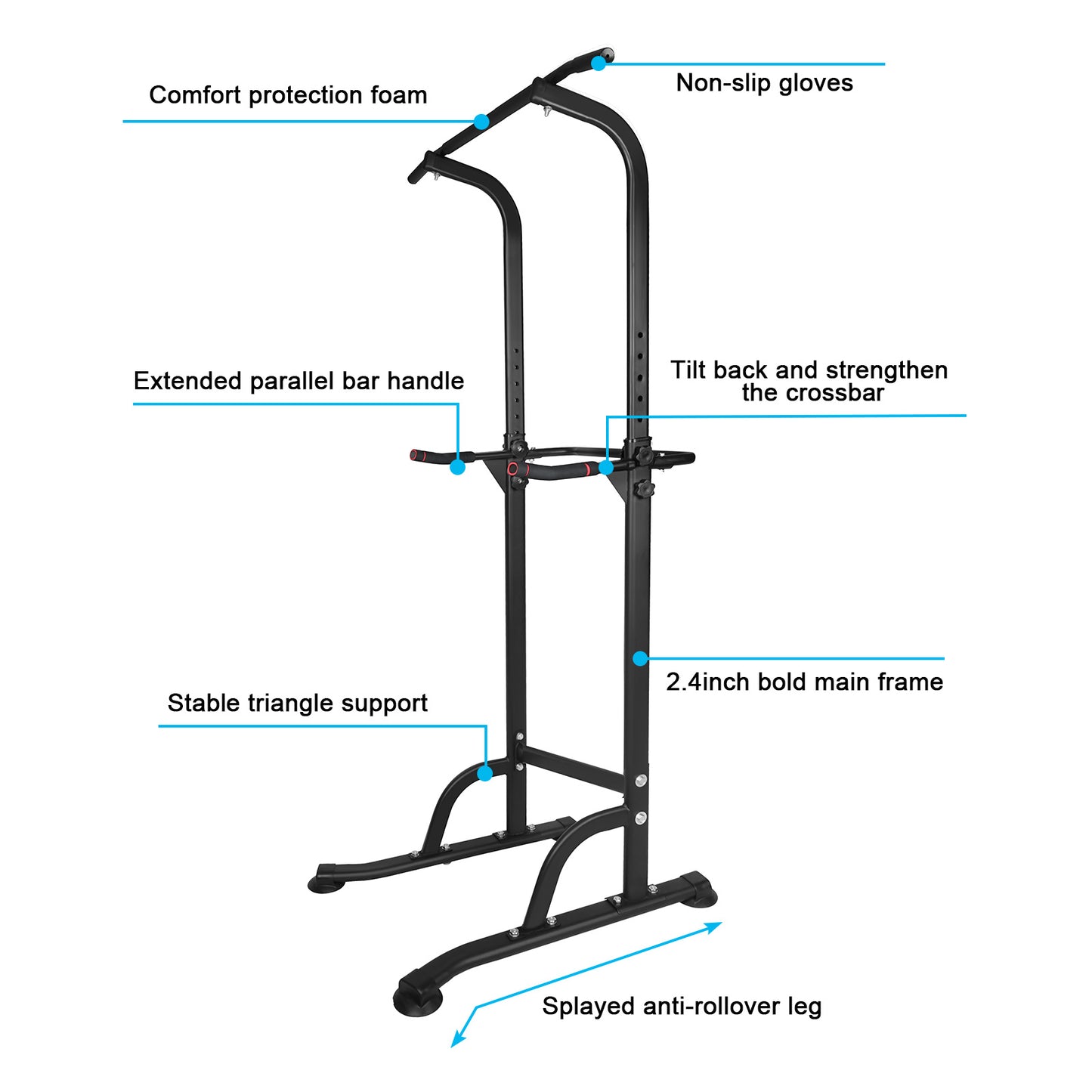 Power Tower Exercise Parallel Bar Pull-Up Bar - Below Twenty