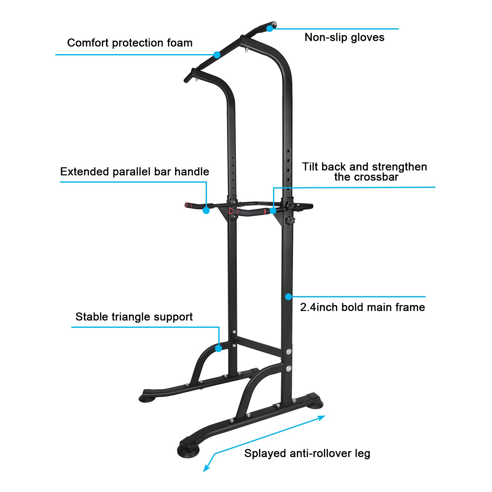 Power Tower Exercise Parallel Bar Pull-Up Bar - Below Twenty