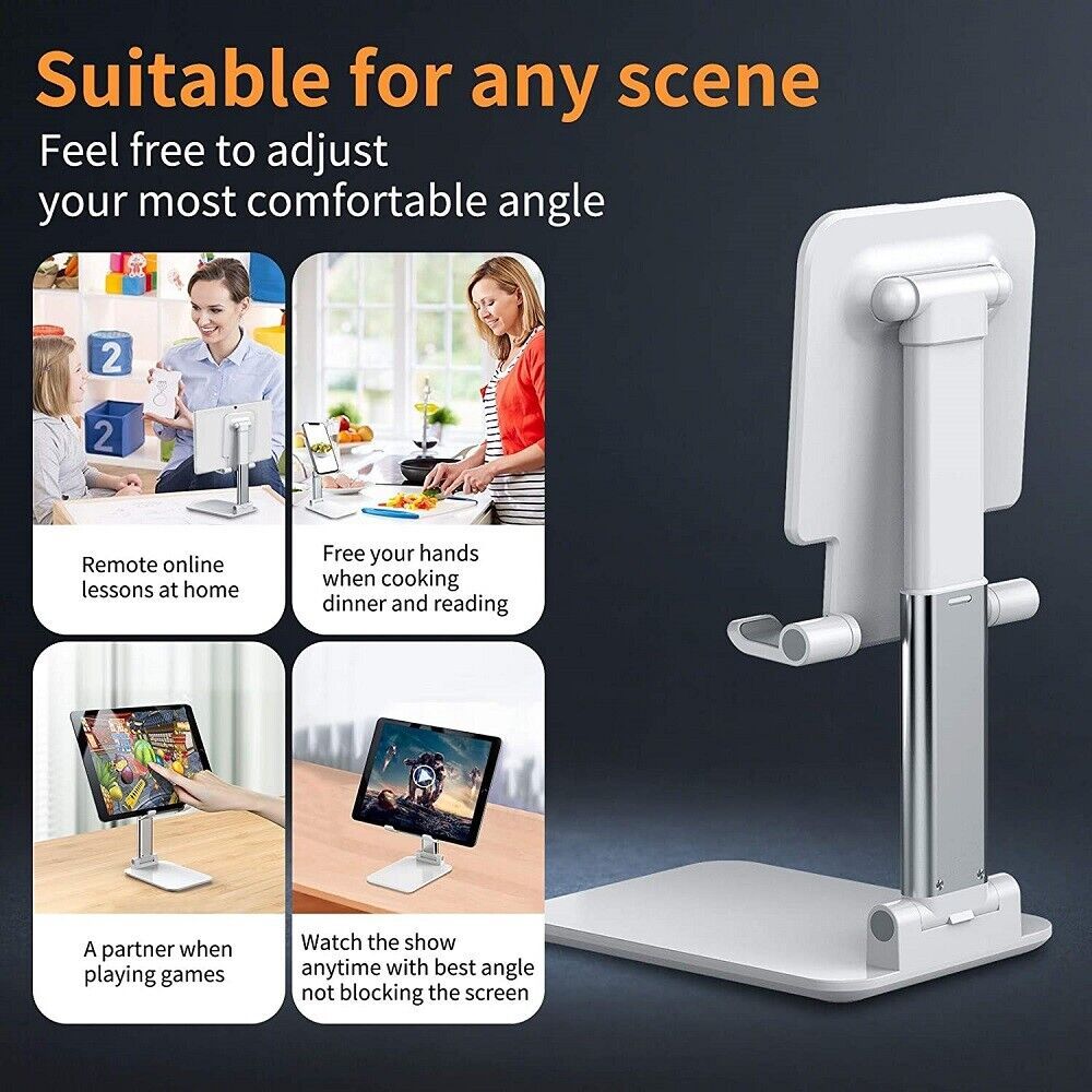 Cell Phone Stand Desktop Holder Tablet Stand Mount Mobile Phone Desktop Tablet Holder Table Cell Foldable Extend Support Desk Mobile Phone Holder Stand - Below Twenty