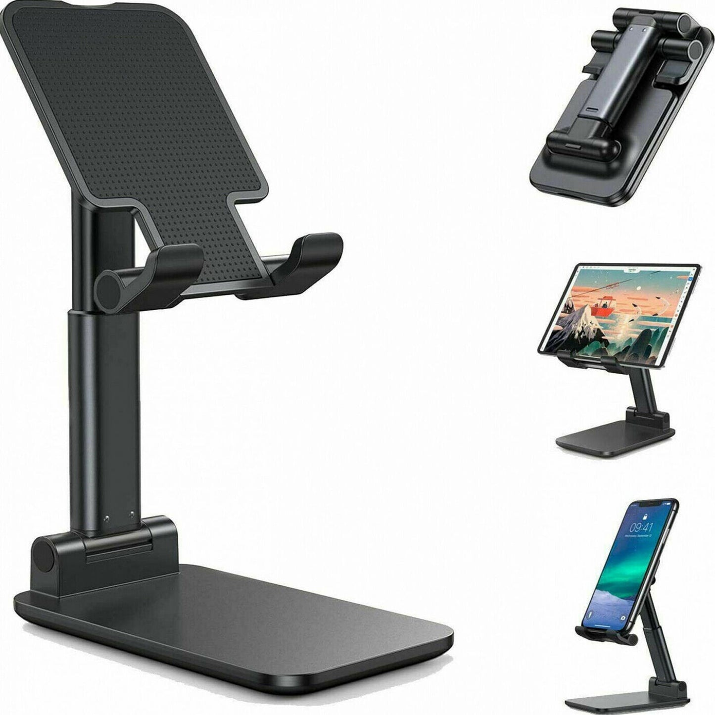 Cell Phone Stand Desktop Holder Tablet Stand Mount Mobile Phone Desktop Tablet Holder Table Cell Foldable Extend Support Desk Mobile Phone Holder Stand - Below Twenty