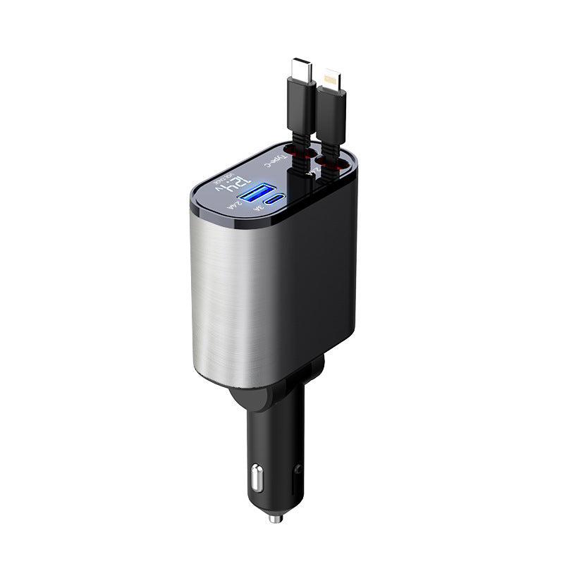 Metal Car Charger 100W Super Fast Charging Car Cigarette Lighter USB And TYPE-C Adapter - Below Twenty